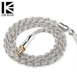 KBEAR Chord 6N Graphene+4N OFC Silver-plated Mixedly Braided Upgrade Cable With MMCX/2Pin Connector Earphone Wire Accessory KZ