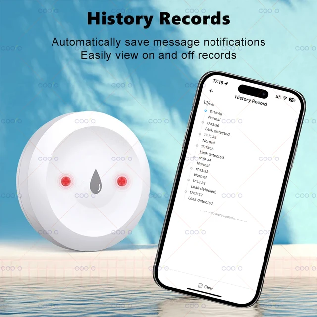 Ewelink Zigbee Smart Water Sensor Flood Leak Detector Remote Monitoring for Kitchen/Bathroom Support Home Assistant Zigbee2mqtt 4