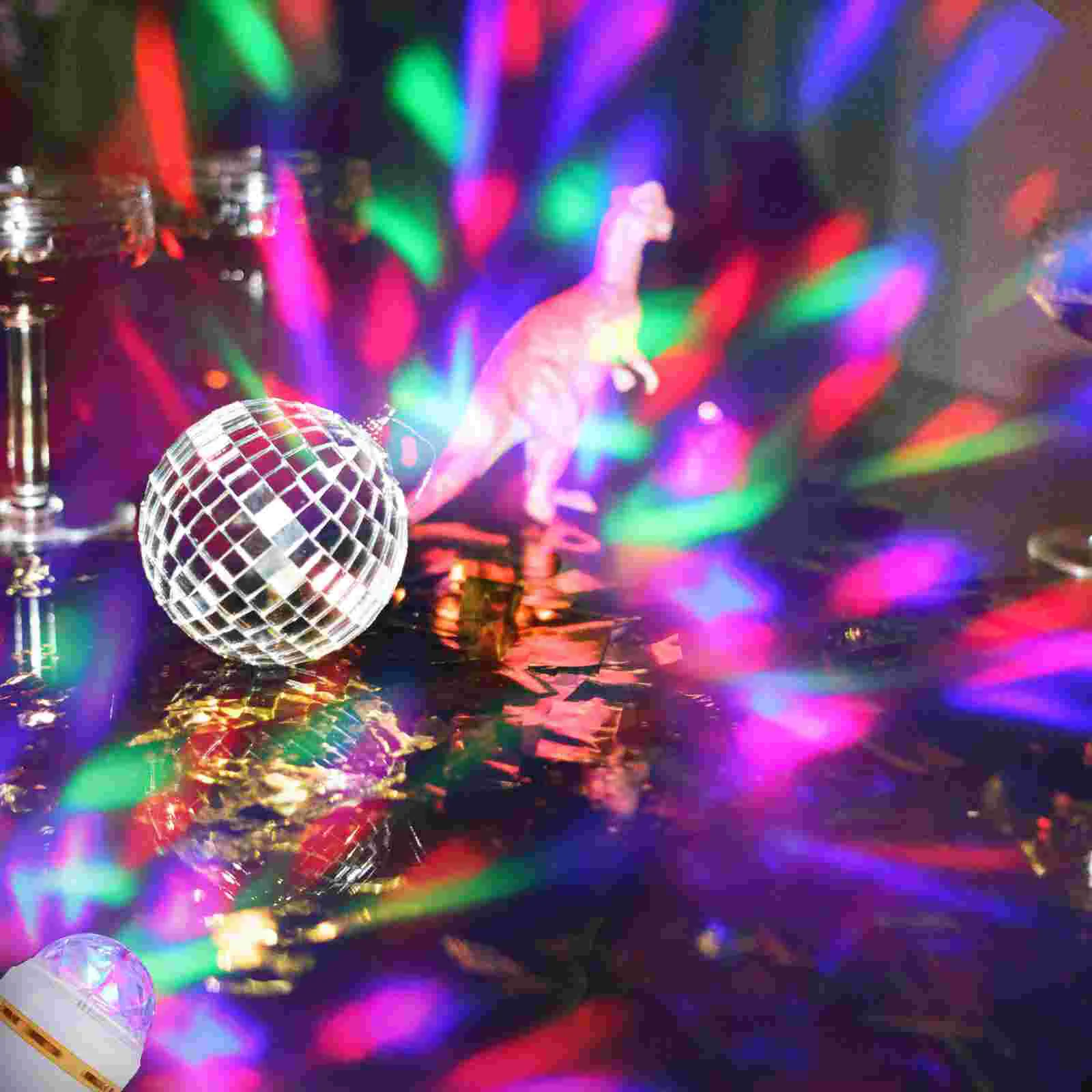 RGB LED Rotating Disco Party Light Bulb with E27 Screw Base Strobe Bulb Multi Changing Color Crystal Stage Light (Random Color