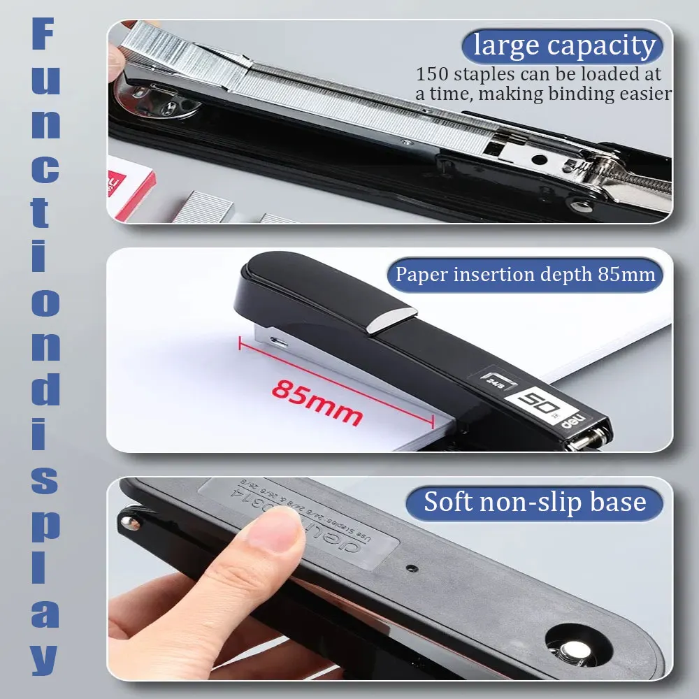 Large thickened office stapler can bind 50 pages and comes with a box of 24/6 universal staplers for home use - 6