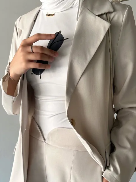 KWTX 2025 Spring Summer Women's Suit Set Multi Pocket Ribbon Blazer & Pants Two Piece Office Chic Outfit Casual Elegant 3 KWTX 2025 Spring Summer Women's Suit Set Multi Pocket Ribbon Blazer & Pants Two Piece Office Chic Outfit Casual Elegant 3