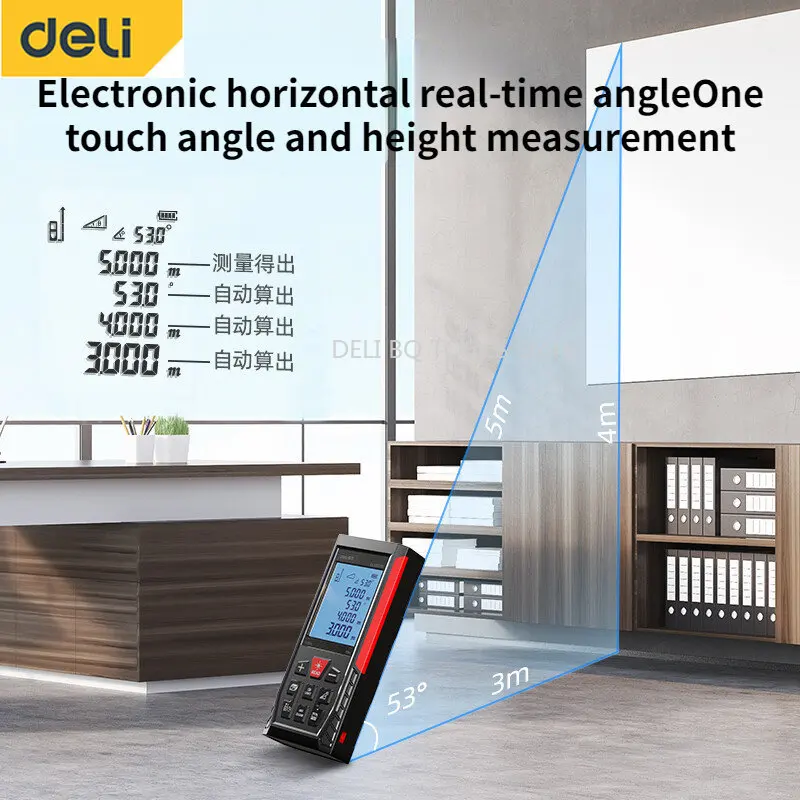 Deli Misuratore Di Distanza Laser Roulette Elettronica Laser Digital Tape Telemetro Trena Metro Voice Laser Range Finder Nastro Di Misurazione