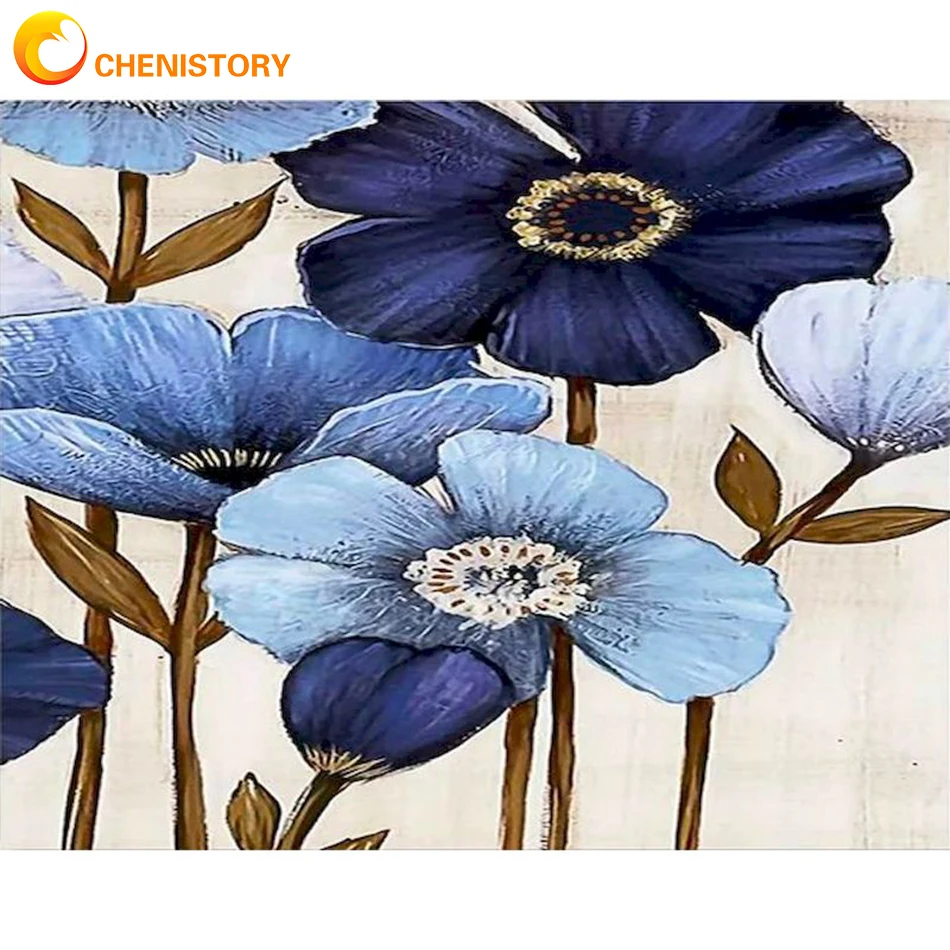 

CHENISTORY Diy Painting By Numbers Acrylic Paint On Canvas Modern Wall Art Picture By Numbers Flower HandPainted For Home Decor