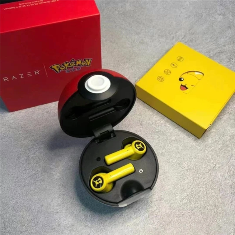 

Спортивные Беспроводные наушники Pokemon Pikachu Razer, Bluetooth 5,0, шумоподавление, микрофон с сенсорным управлением, универсальный подарок