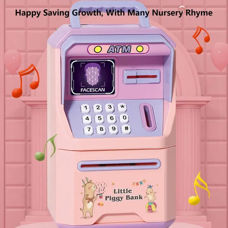 Electronic Bank Safe Box Money Password Boxes For Children Digital Coins Cash Saving Safe Deposit Mini ATM Machine Toy Kids Gift
