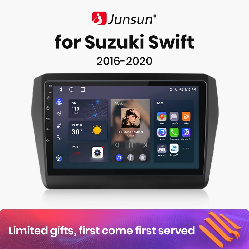 

Junsun V1 AI Voice Wireless CarPlay Android Auto Radio for Suzuki Swift 2016-2020 4G Car Multimedia GPS 2din autoradio