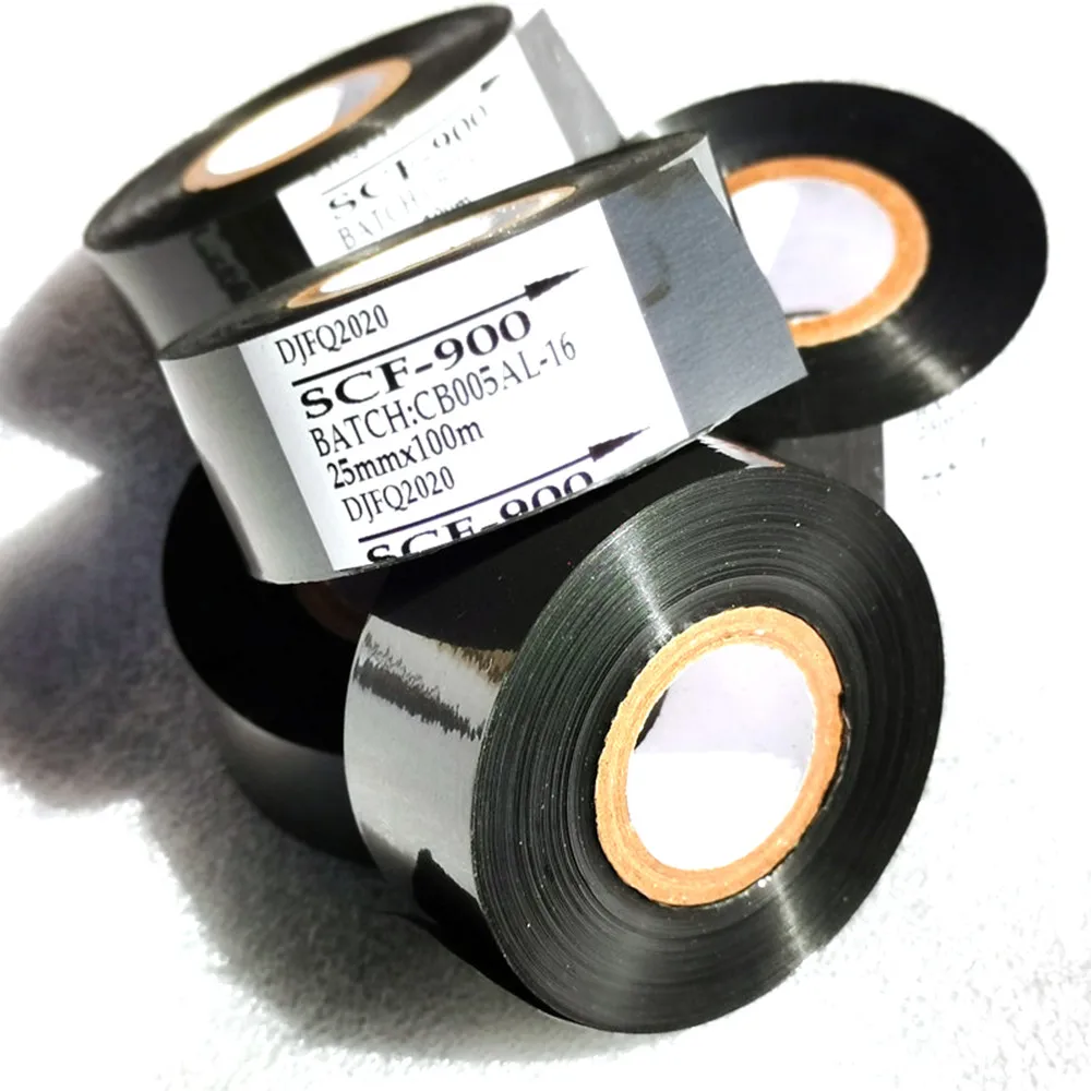 열 전달 잉크 리본 SCF-900, 날짜 생산 배치 번호 포장 마킹 기계, HP241, 241S.TJ-08, 25mm x 100m, 1 개