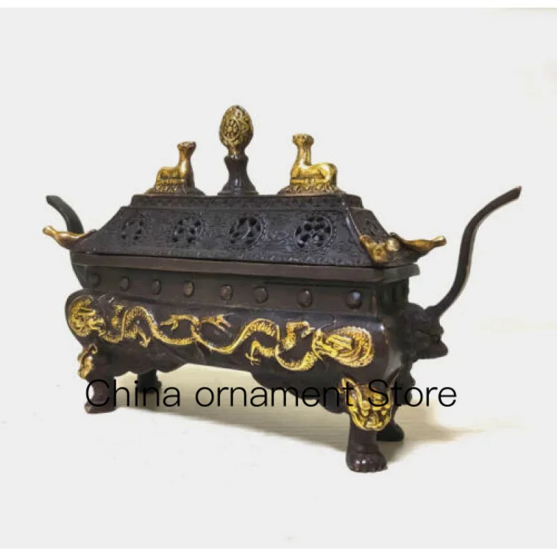 

Vintage Collectibles Decorative Old Bronze Incense Burner Carved Dragon Incense Burner