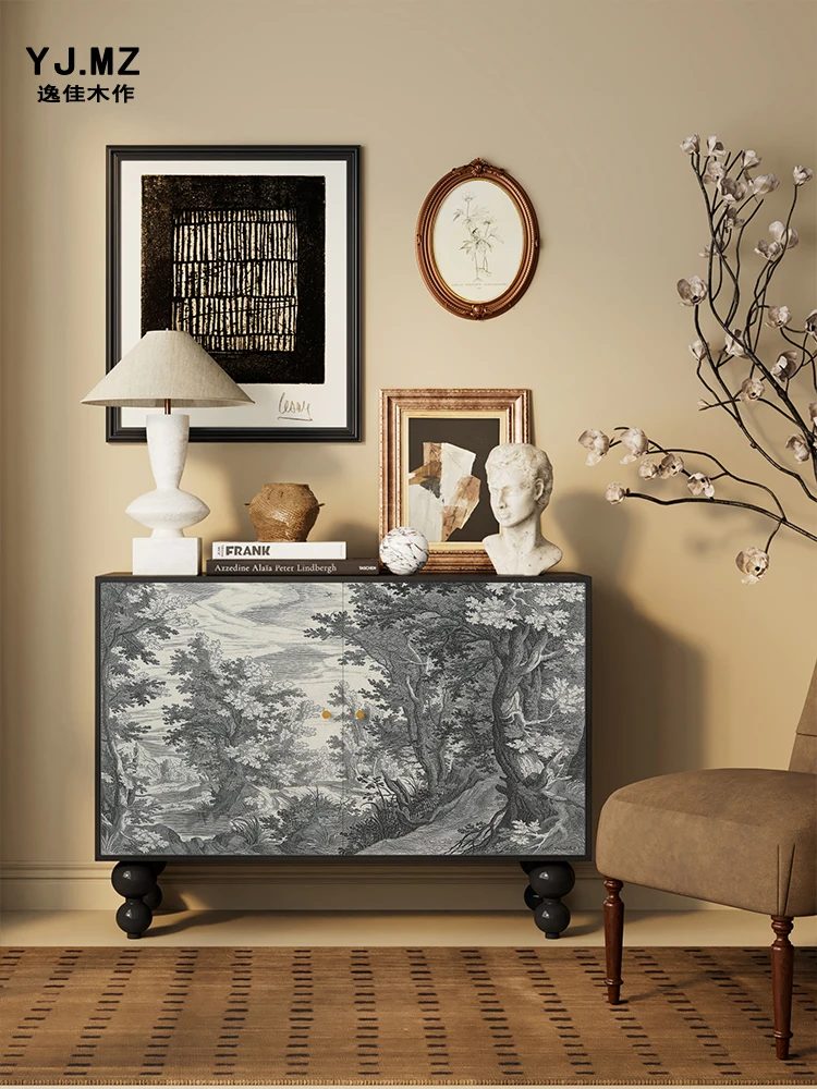 

French Retro Entrance Bedroom Bedside Living Room Aisle Storage Cabinet