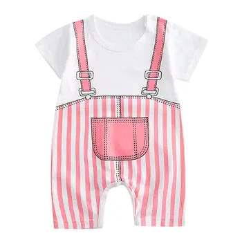 3 6 9 12 24 Months Infant Toddler Rompers Cotton Summer Baby Boys Thin Rompers Short Sleeve Newborn Cartoon Baby Girls Bodysuit 5