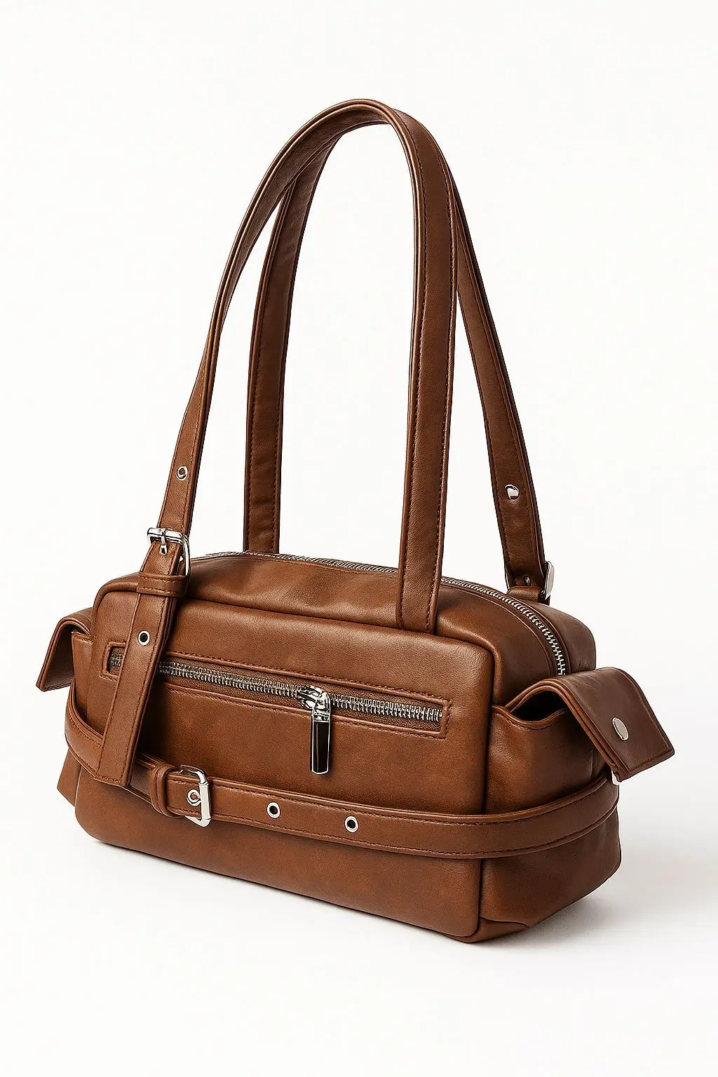 Leather Shoulder Bag for Women with Multiple Pockets Shoulder Handbags Purses Top Handle Bag Simple Shoulder Bag for Travel Work