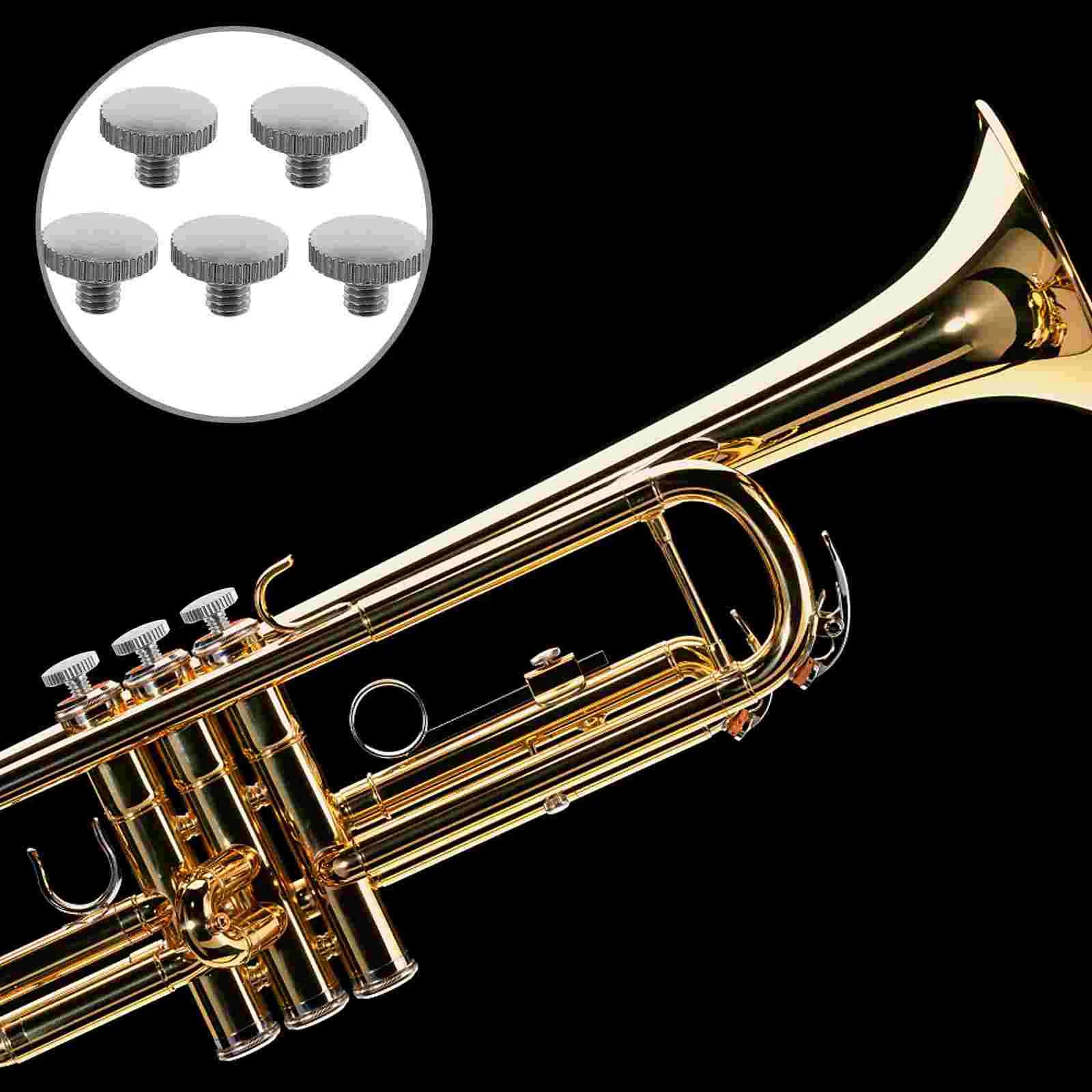 5 Pcs High Quality Metal Trumpet Accessories Piston Screw Slide Finger Ring Fixing Screw Musical Instruments Brass Wind