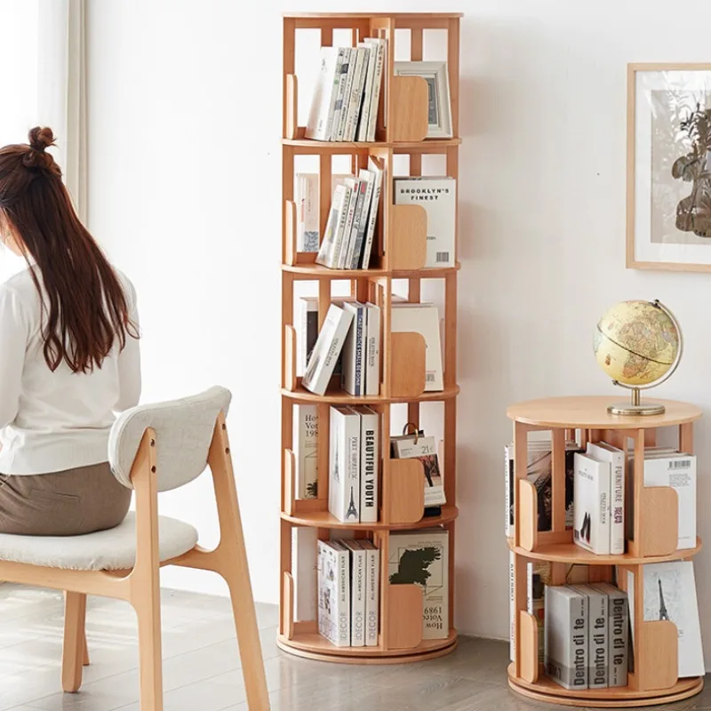 

Stylish and simple, all solid wood bookshelves, Nordic study furniture, storage shelves, storage cabinets, bookcases, cylindrica