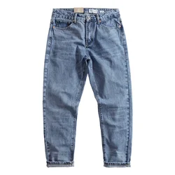 Men's new vintage do old ground white everything with cotton straight leg jeans casual trousers