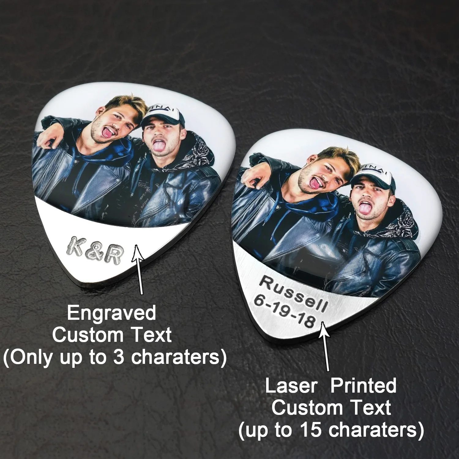 Personalized Guitar Pick Custom Photo Guitar Pick Hand Stamped Guitar Pick Pick Keepsake Gift for Him Graduation Father\'s Gift