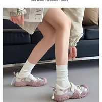 High Quality Thick Bottom Ugly Cute Mesh Hollowed Out Fashion All Comfortable Non-slip Breathable Sports Women's Single Shoes 1