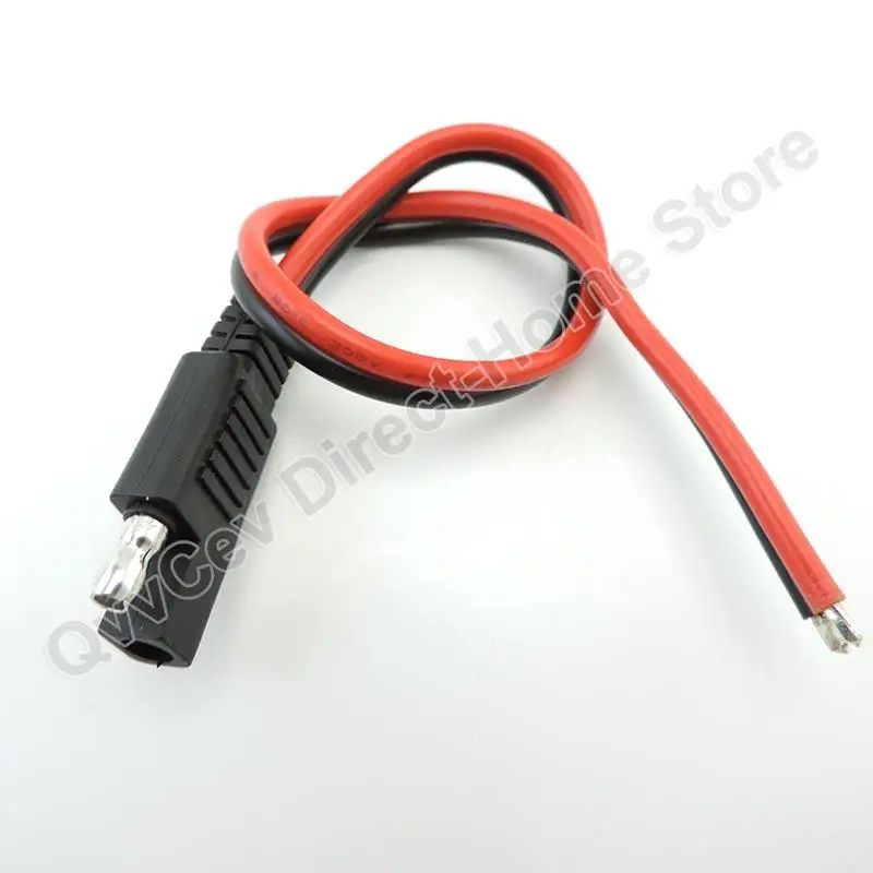 2-Pin SAE Quick Disconnect DC Connector Cable - 14AWG Wire, 1ft/30cm Length, For 12V Applications