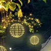 50cm Hanging Ball Light Garden Courtyard Rattan Tree Light Christmas Party Landscape Lamps Fold Metal Frame Home Fairy Lights 4