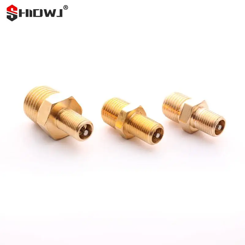 M10/1/8''/1/4'' NPT MPT Brass Air Compressor Tank Fill Valve Double Head 2Pcs engine purge control valve turbo blow off valve vvt valve solenoid hydraulic control valve auto ac can tap valve load sensing valve brake compensator heater control valve