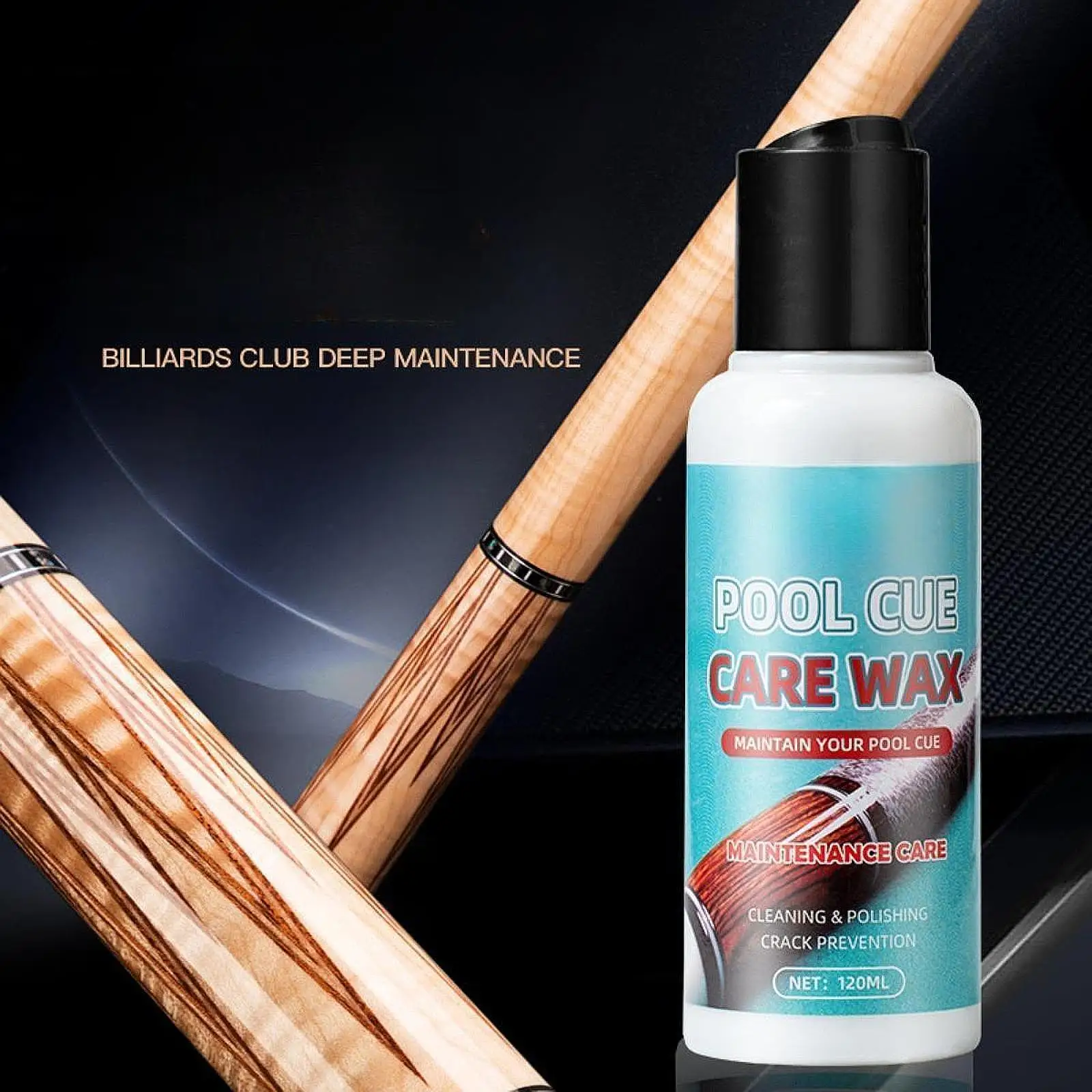 Pool Cue Polishing Wax Cue Stick Polisher Protective with Towel 120ml Cue Pool Cue Polishing Wax Cue Stick Polisher Protective with Towel 120ml Cue