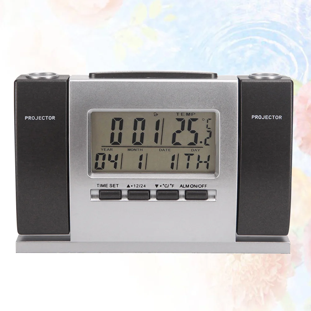 Silent Electronic Clock Projection Digital Indoor Temperature Thermometer Floor Clocks Home Decor Multi Functional Time Display
