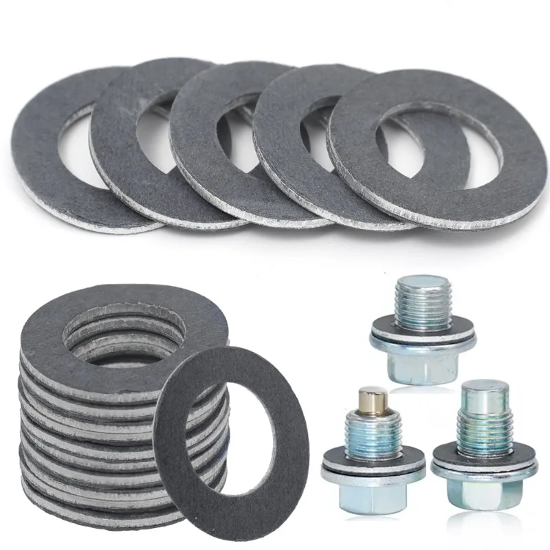 Screw Gasket Oil Drain Sump Plug Washers Hole for Toyota OE90430-12031 12mm Aluminum Accessories Seal Gasket Engine Parts oil drain plug gasket,oil drain plug seal washer,sealing washers,engine gasket set