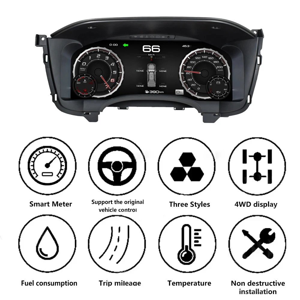 Panel de Instrumentos LCD para Chevrolet Silverado y GMC Sierra 2007-2013, Cabina Virtual, Tablero Digital, Velocímetro 4