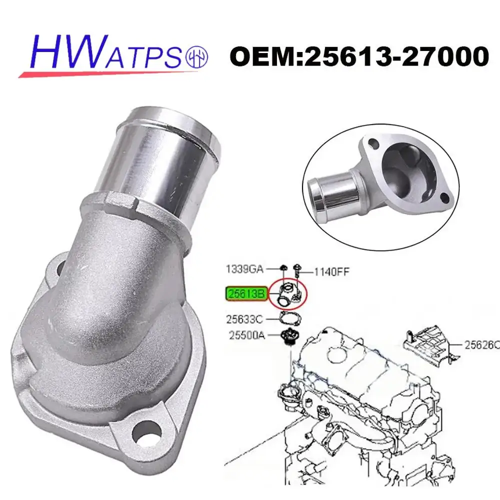For Hyundai Elantra Lantra Santa Fe Trajet Tucson Kia Carens II Cerato Sportage III Thermostat Housing 25613-27000 2561327000