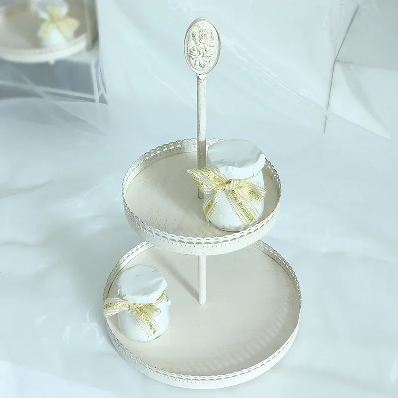 Vintage Beige Color Cake Stands Set for Wedding Birthday Party Reception Tableware Pastries Cupcakes Candy Food Plates Bakeware