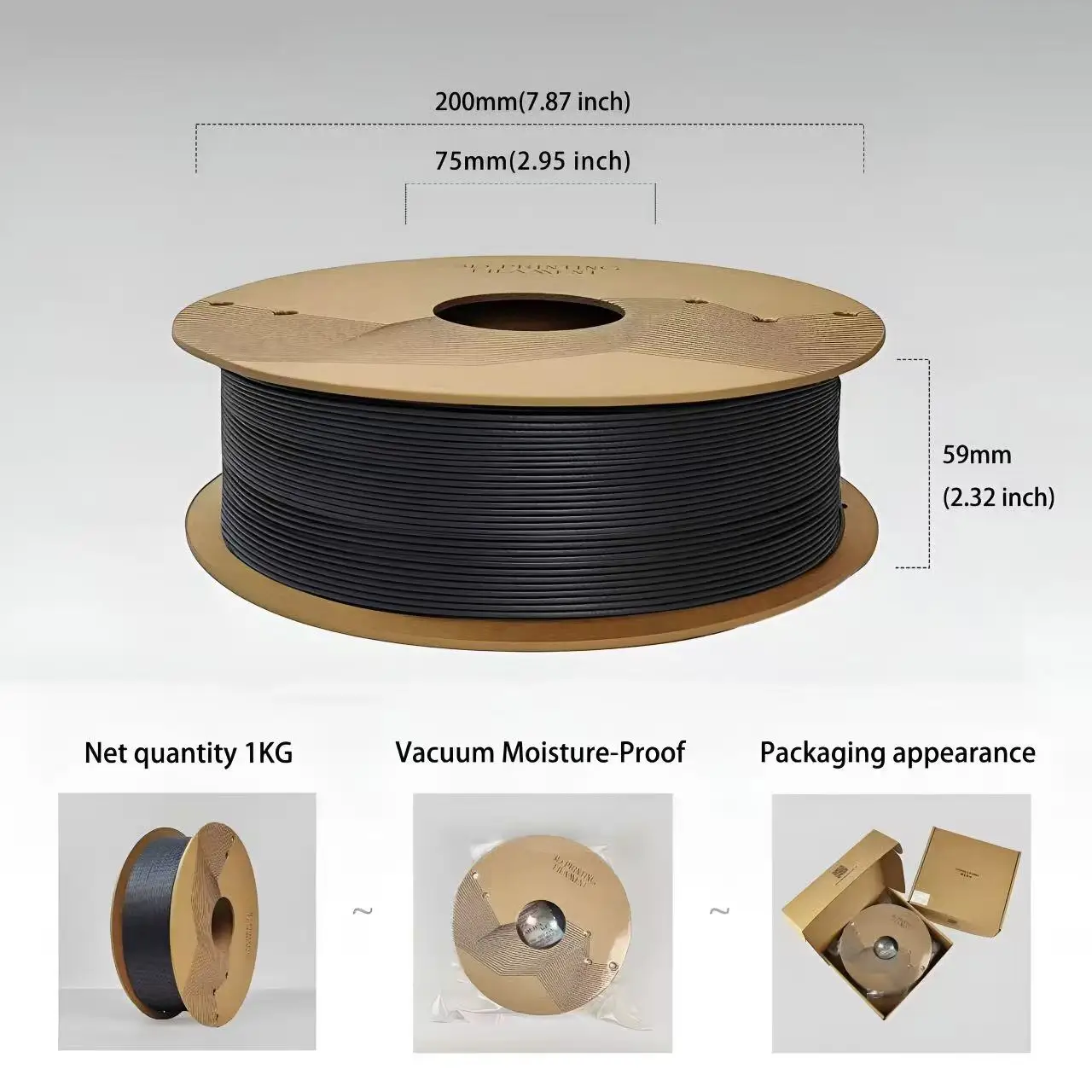 PA6-CF PA-12 CF 탄소 섬유 나일론 필라멘트 750g 1kg 고강도 경질 PA 나일론 CF 3D 프린터 필라멘트 기능성 3D 소재