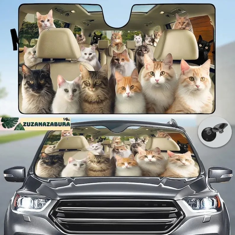 

Забавный кошачий автомобильный солнцезащитный козырек, автомобильные аксессуары для кошек, автомобильный декор для животных, автомобильный солнцезащитный козырек на ветровое стекло, солнцезащитный козырек, кошачий солнцезащитный козырек для колеса