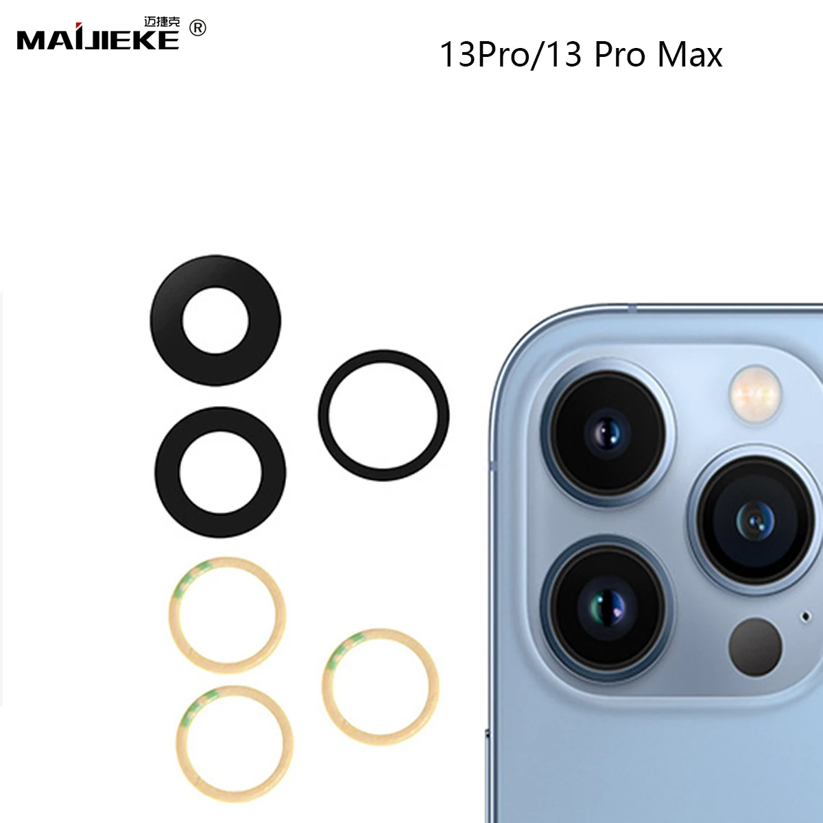 10Sets Back Camera Glass for iPhone 11 12 13 14 15 Pro Max Mini