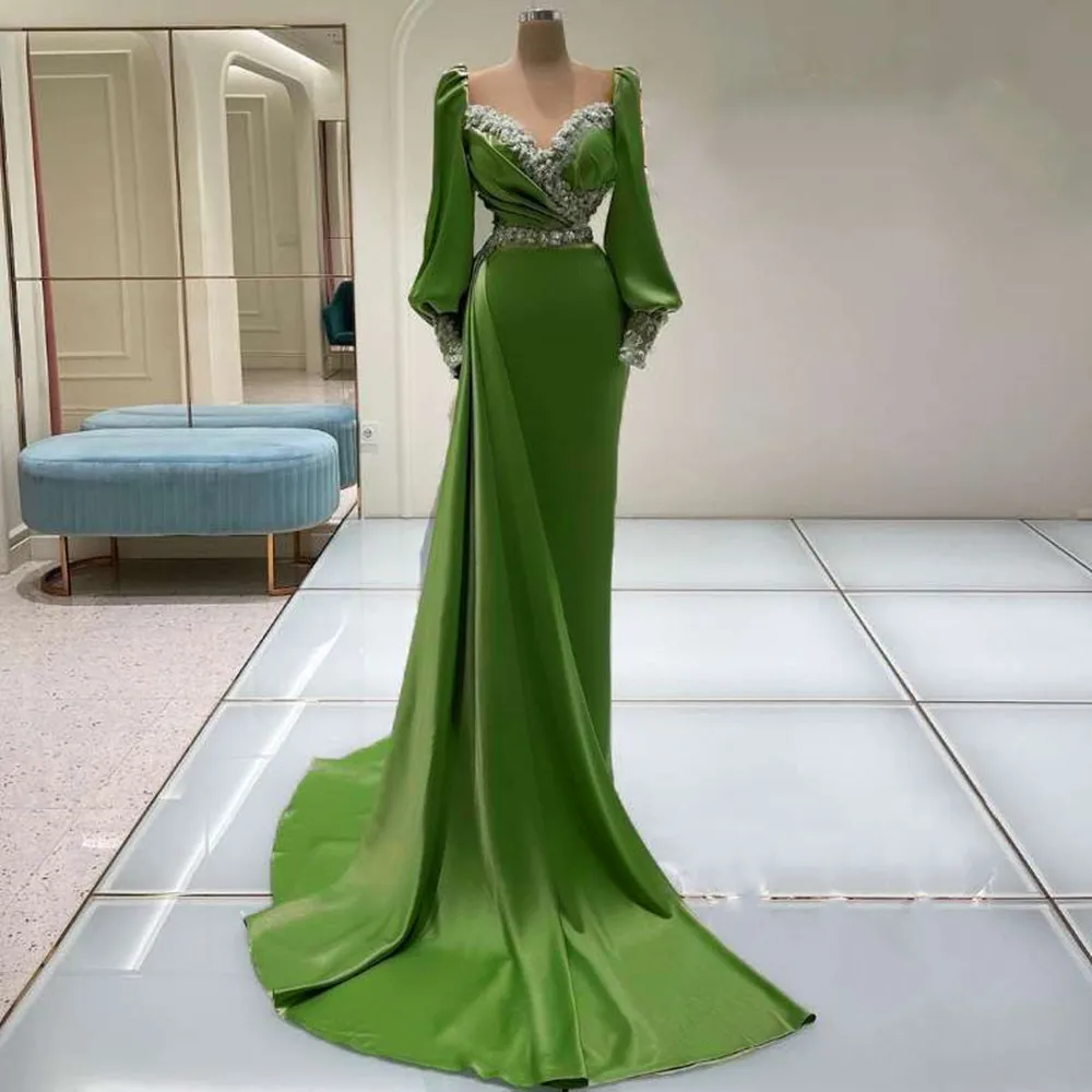 

Арабское нижнее белье с пышными рукавами, шелковое нижнее белье с аппликациями, атласное украшение для вечевечерние в Дубае, 2022