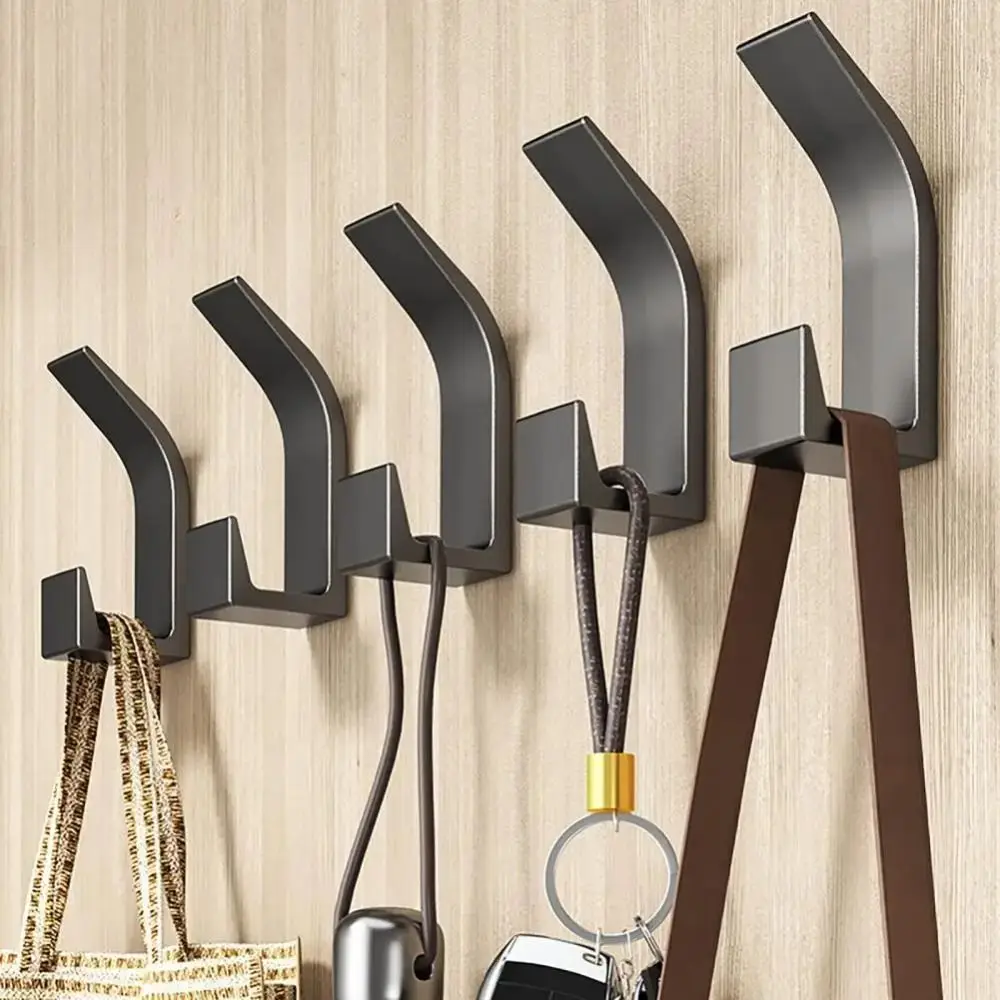 5Pcs/Set Wall Hanging Hooks No Drilling Self-adhesive Plastic Storage Hanger Clothes Towel Bathroom Kitchen Shower Organizers adhesive hooks wall hanger wall clothes hook kitchen hook towel hook