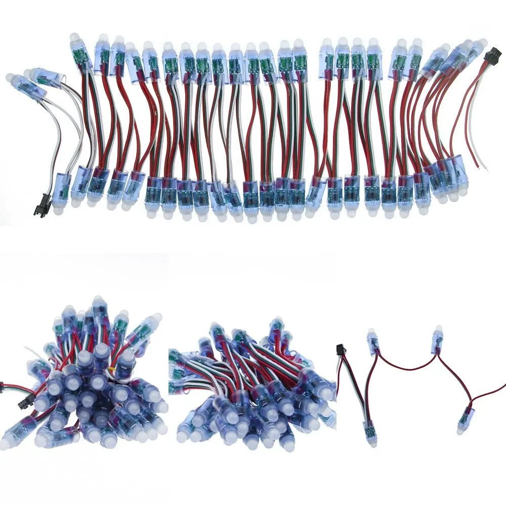 1500pcs WS2811 Full Color Pixel 2811 IC LED Module Light input IP68 DC 5V 12MM waterproof RGB color Digital LED Pixel Light