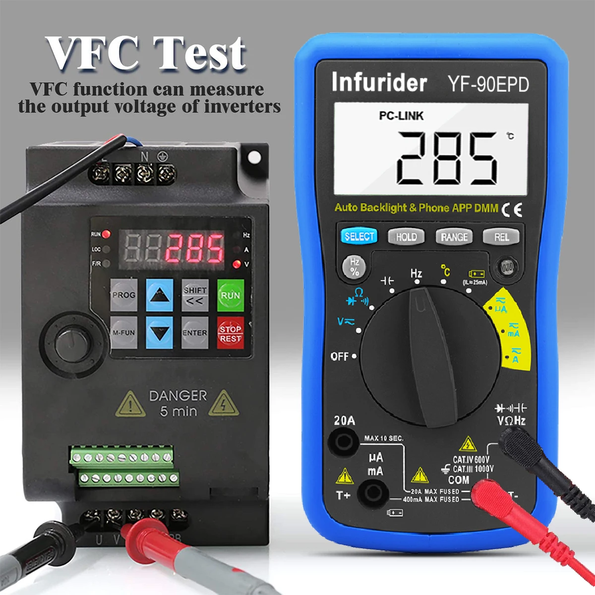 Multimeter Industrial instruments Multi functional measurement intelligence Bluetooth connection to mobile phone BTMETER