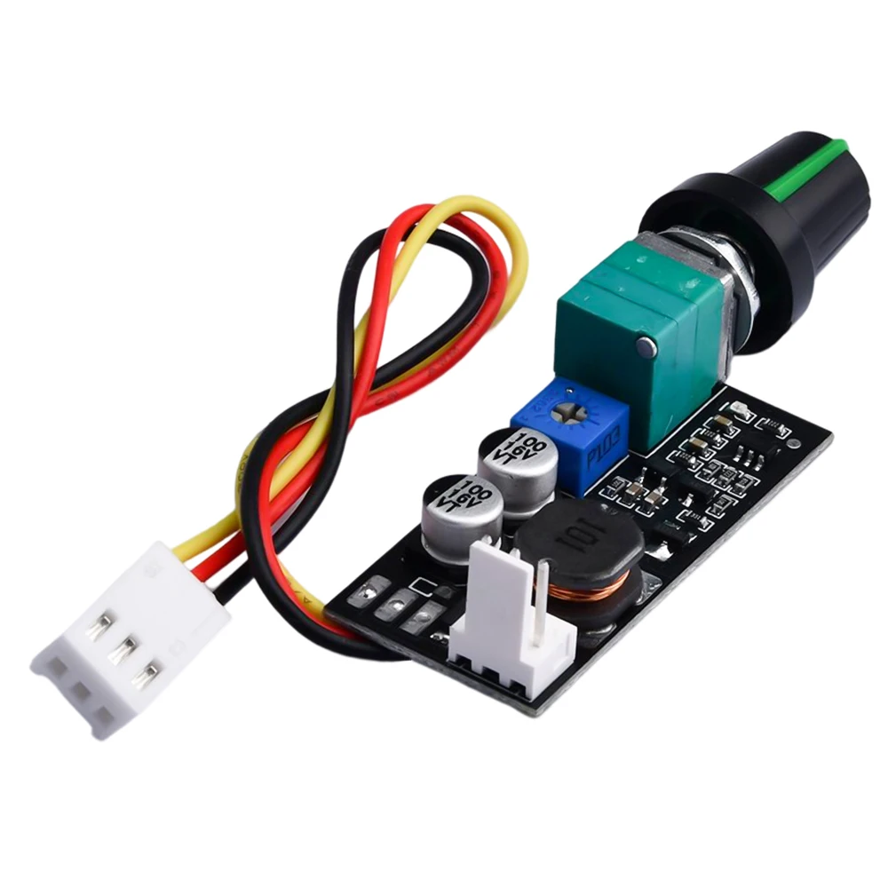 DC 5-12V 1A PWM 2-3 Wire Fan Speed Controller Electrical Equipment Governor Noise Reduction Module With Knob Switch