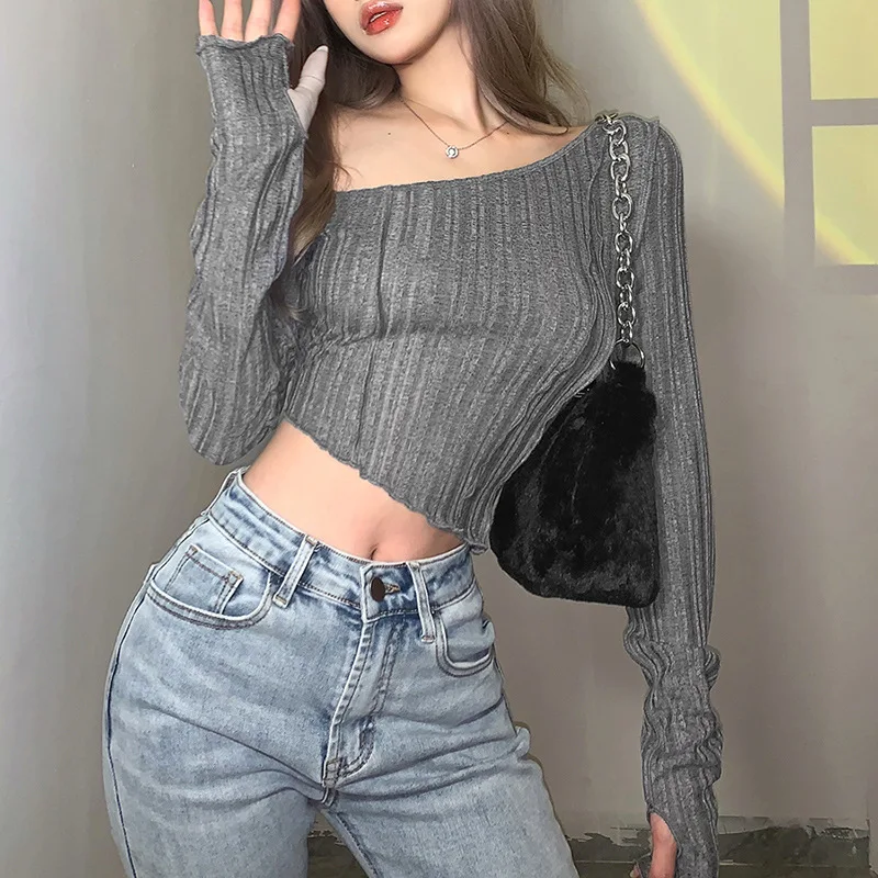 

Summer Shirt Fashion Irregular Exposed Navel T-shirt Short Sleeved Women Casual Tees Casual Simple Tops Streetwear y2k Clothes