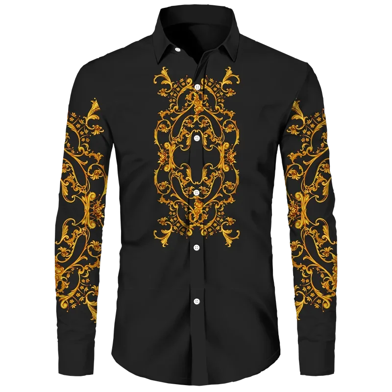 Western Tribal Lapel Long Sleeve Shirt Casual Outdoor HD 3D Printing Soft Comfortable Healthy Fabric Men's Tops 2023 New