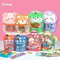 StoBag 50pcs Cartoon Candy Food Packaging Bags Ziplock Cute with Handle Kids Gift Plastic Sealed Cookies Snack Storage Pouches 1