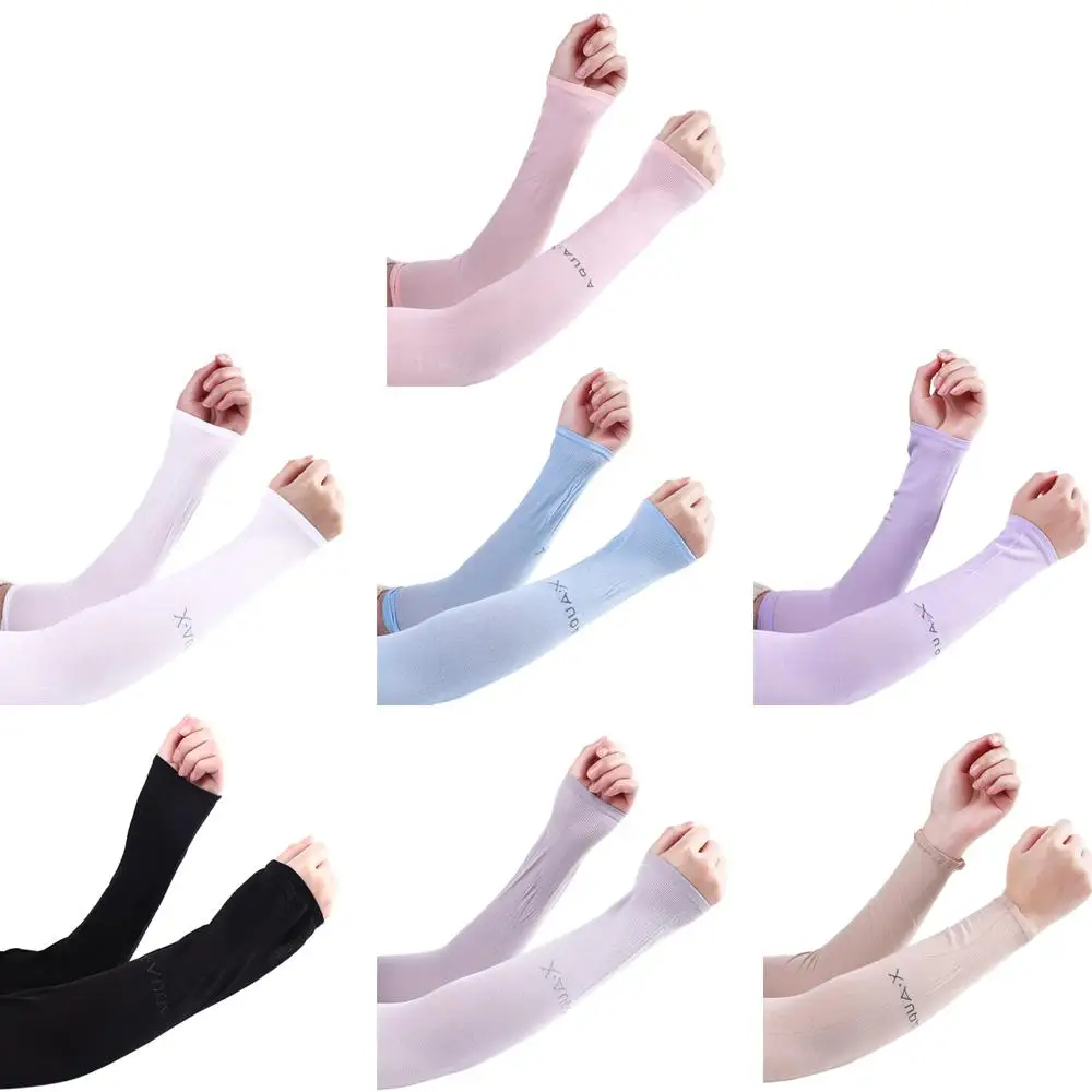 Manga de conducción sin dedos para mujer, ropa deportiva para exteriores, Mangas de protección solar, calentadores de brazos de hielo, Mangas de