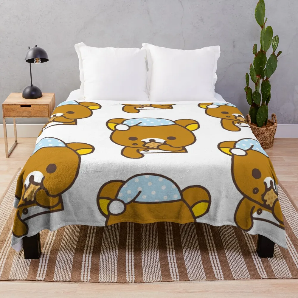 Kawaii Cute Bear Rilakkuma Throw Blanket Fluffy Soft Blankets Heavy