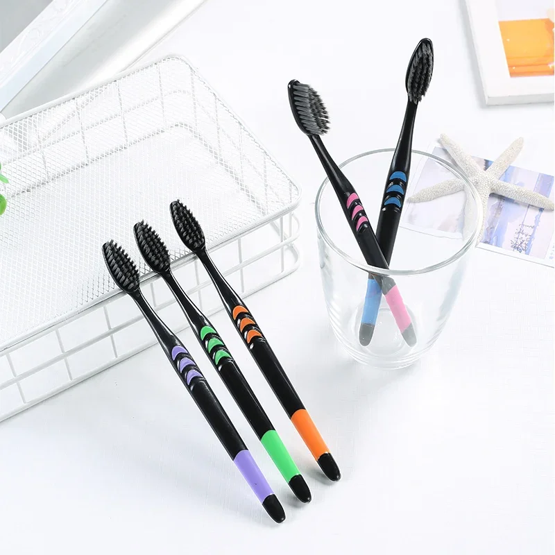 Toothbrush Cross Border Jianpai Soft Bristle Toothbrush Adult Bamboo Charcoal Household Fine Hair Toothbrush Antibacterial Men and Women