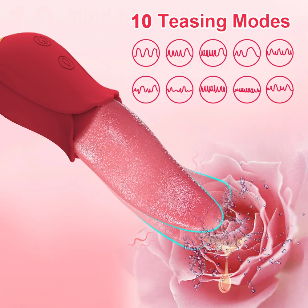 Women Vibrator Tongue Licking Machine Clitoris Stimulator G-Spot Vagina Sucker Anal Nipple Adult Erotic Sex Toy