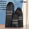 10pcs/lot Customized logo black nylon waterproof underwear socks umbrellas storage bag double drawstring travel pocket 1