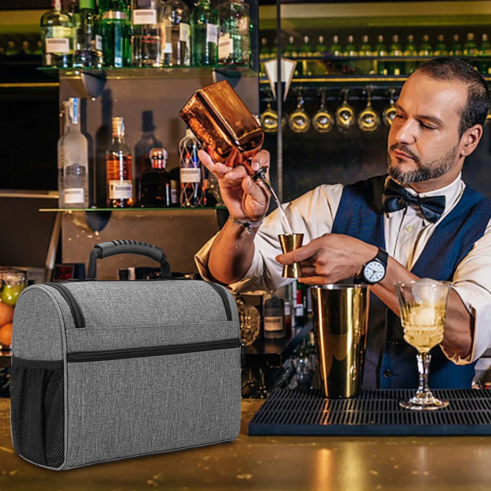 Travel Bartender Kit Bag Professional Bar Tool Bag Waterproof Travel