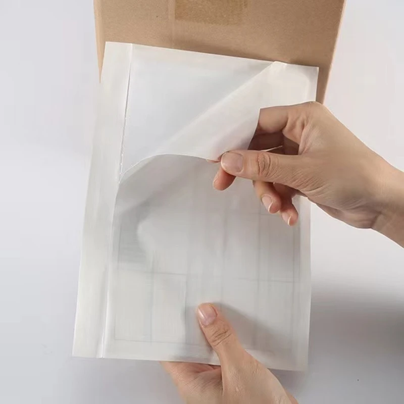 50pcs Plastic Bags Transparent Backpack Bill Bag Single Invoice Paper Size Packing Document Bag Self-Adhesive Bags Courier Bag 5