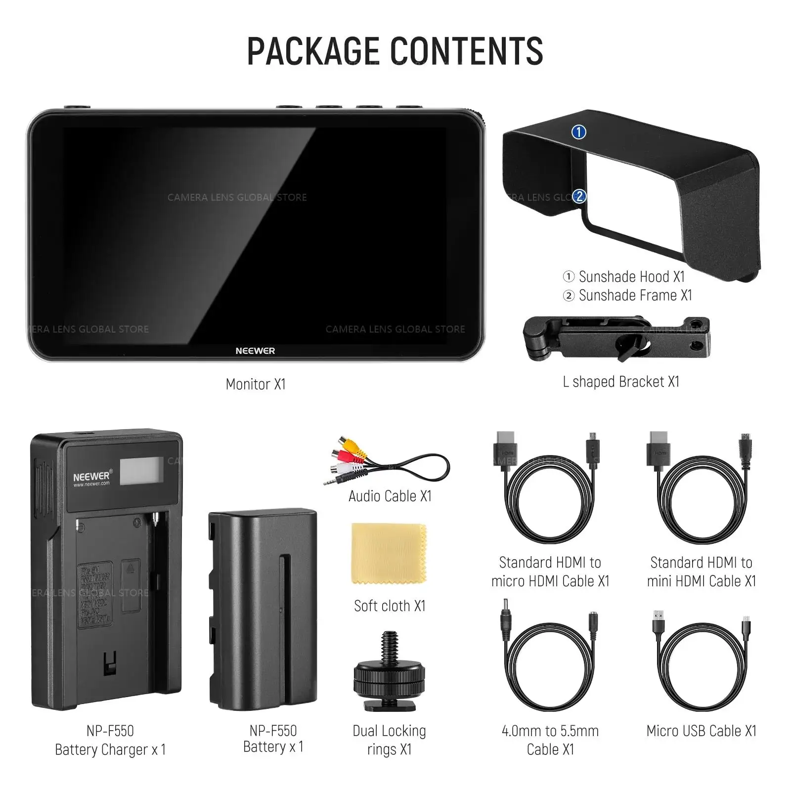 NEEWER F400 PRO 6 Inch Camera Field Monitor Support 4K HDMI