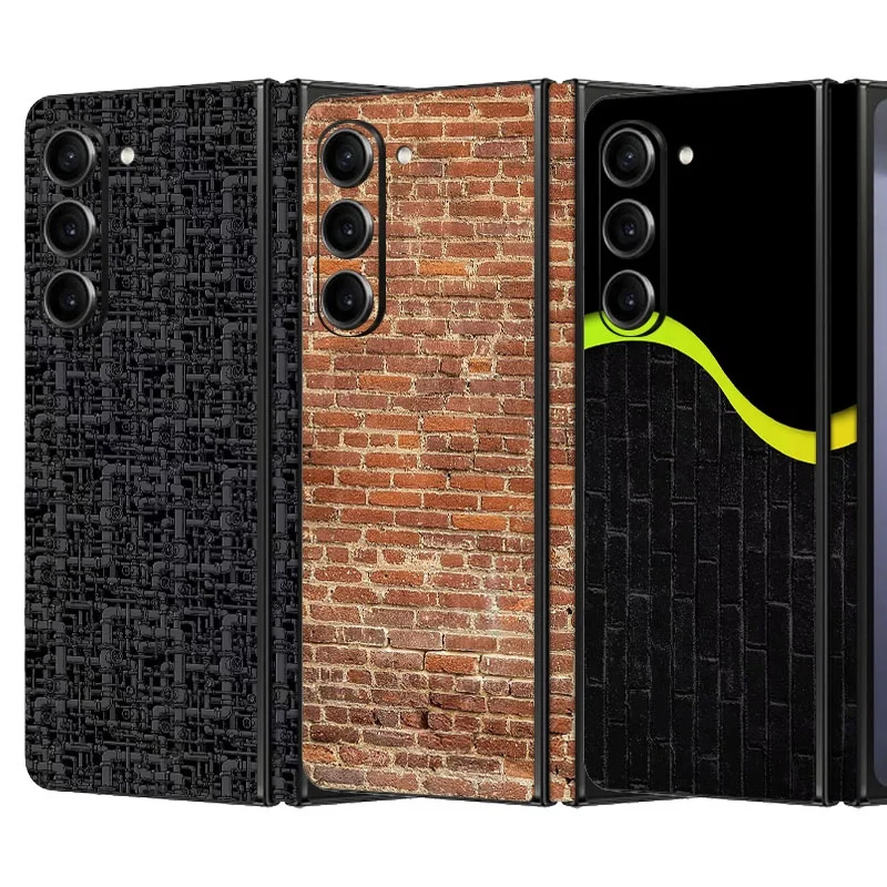 

Наклейка на стену с изображением кирпичной стены для Samsung Galaxy Z Fold 5 4 3 2, защитная пленка на заднюю панель с шарниром 3M, эстетическая наклейка