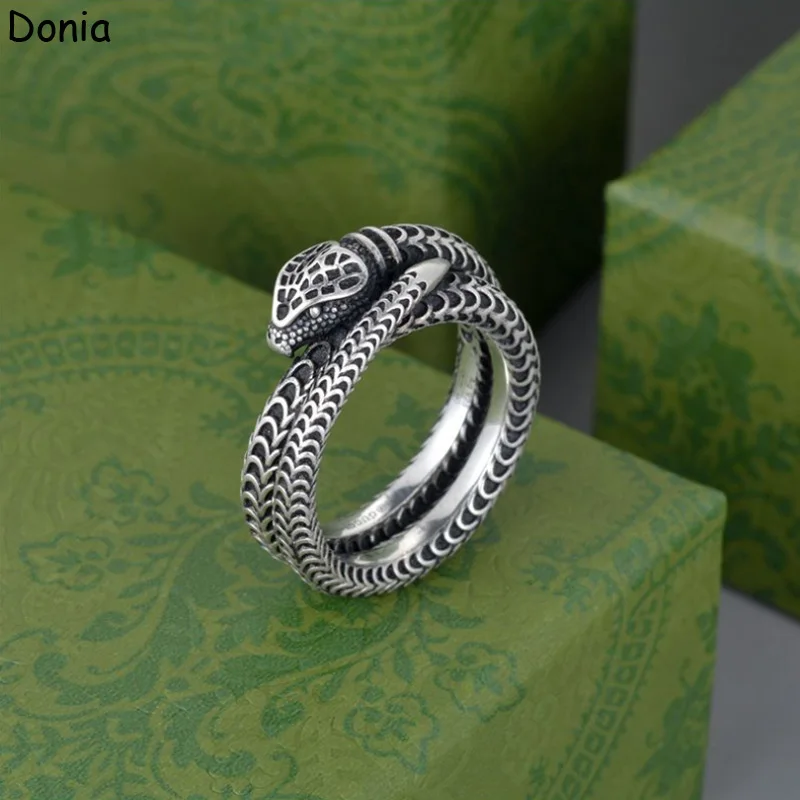 

Donia Jewelry European and American Fashion Retro Snake Titanium Ring New Luxury Couples Accessories For Men And Women.
